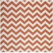 Pemberly Row Terracotta Indoor Outdoor Square 4' Rug for Home Decor