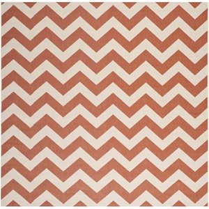 Pemberly Row Terracotta Indoor Outdoor Square 5'3&quot Rug for Any Room