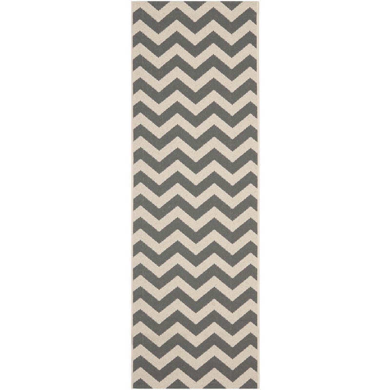 Pemberly Row Grey Indoor Outdoor Runner Rug 2'3