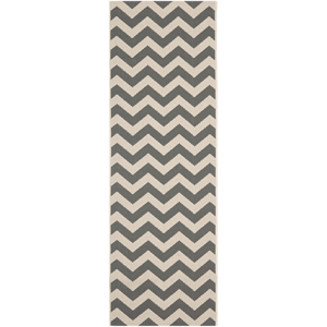 Pemberly Row Grey Indoor Outdoor Runner Rug 2'3&quot x 8' for Any Space