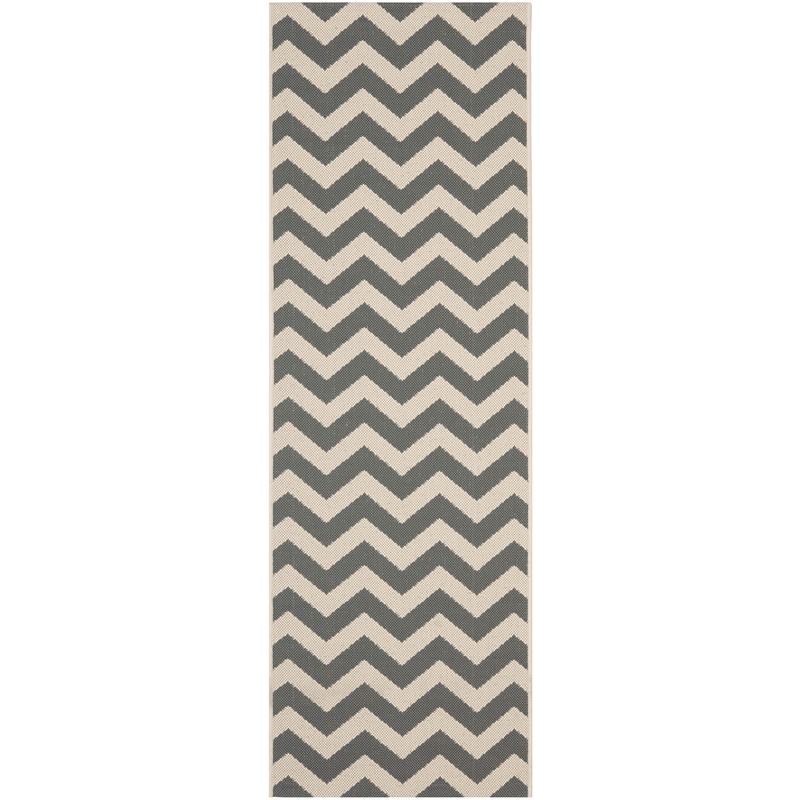 Pemberly Row Grey Indoor Outdoor Runner Rug 2'3