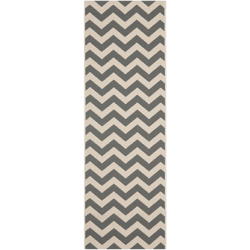 Pemberly Row Grey Indoor Outdoor Runner Rug 2'4