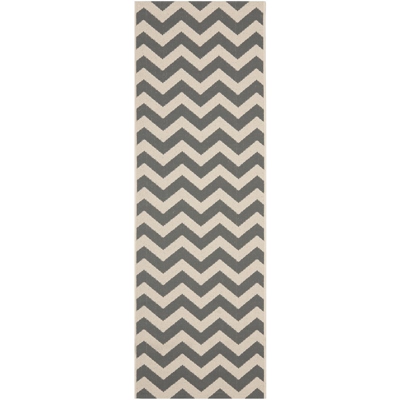 Pemberly Row Grey Indoor Outdoor Runner Rug 2'4