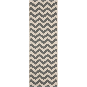 Pemberly Row Grey Indoor Outdoor Runner Rug 2'4&quot x 14' for Home Decor