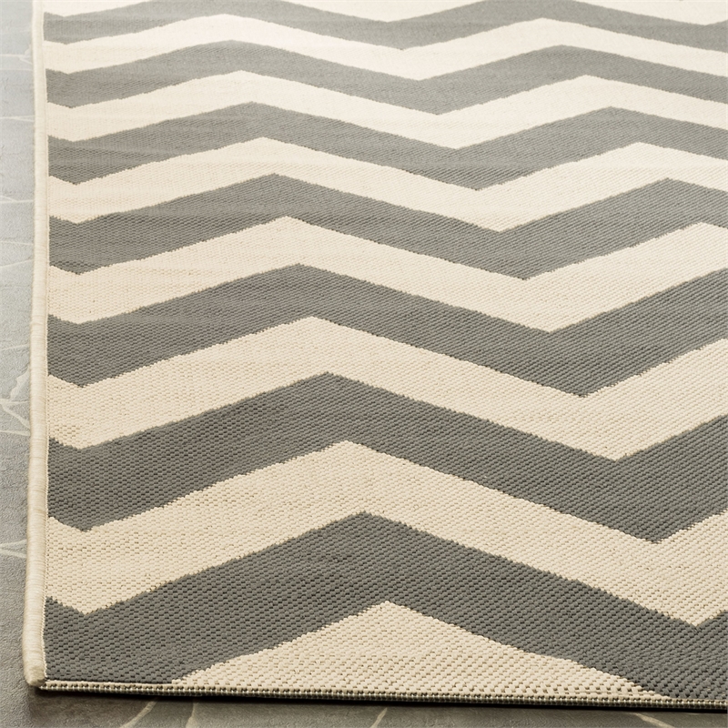 Pemberly Row Grey Indoor Outdoor Runner Rug 2'4