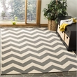 Pemberly Row Grey Indoor Outdoor Square 4' Rug for Any Space