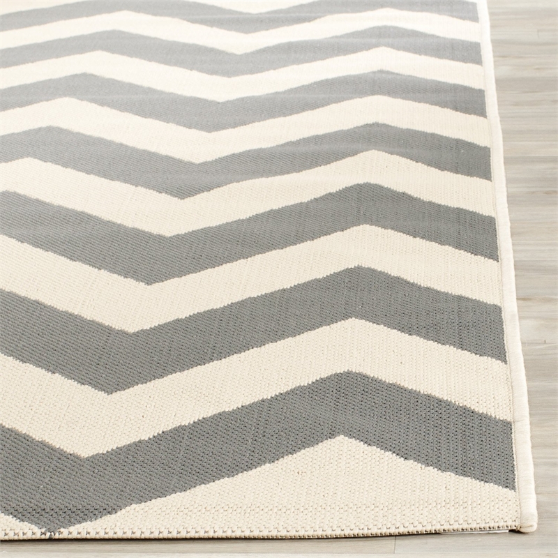 Pemberly Row Grey Indoor Outdoor Square 4' Rug for Any Space