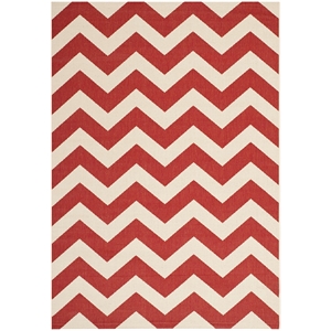 Pemberly Row Red Indoor Outdoor Area Rug 4' x 5'7&quot for Any Room