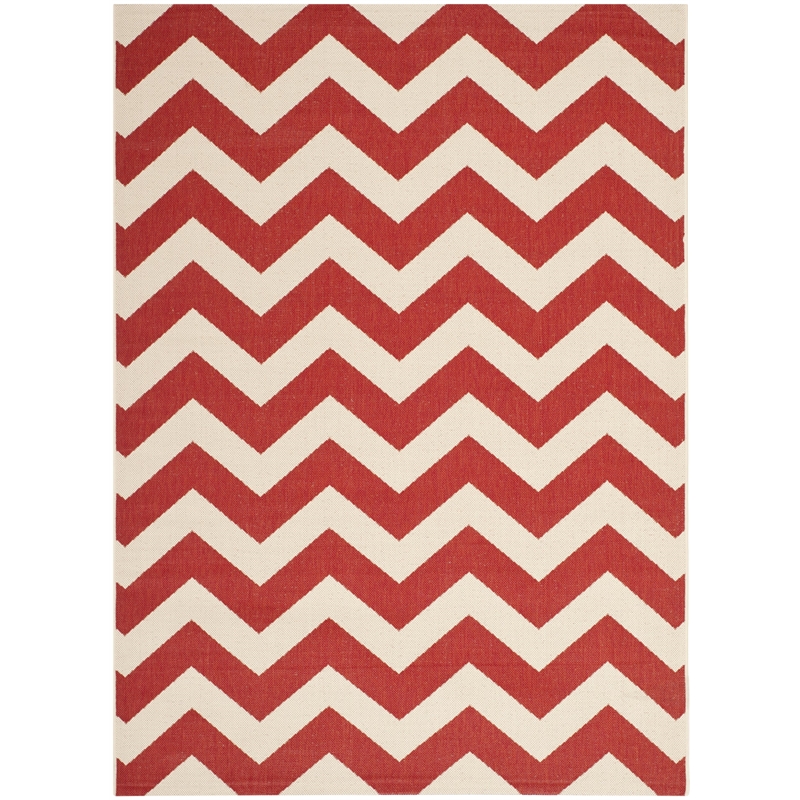 Pemberly Row Red Indoor Outdoor Area Rug 5'3
