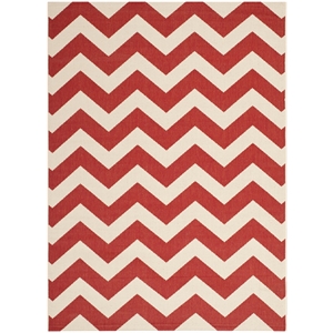 Pemberly Row Red Indoor Outdoor Area Rug 5'3&quot x 7'7&quot for Home Decor