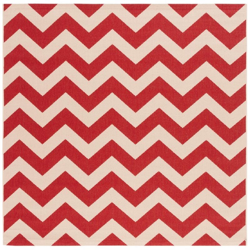 Pemberly Row Red Indoor Outdoor Square 6'7