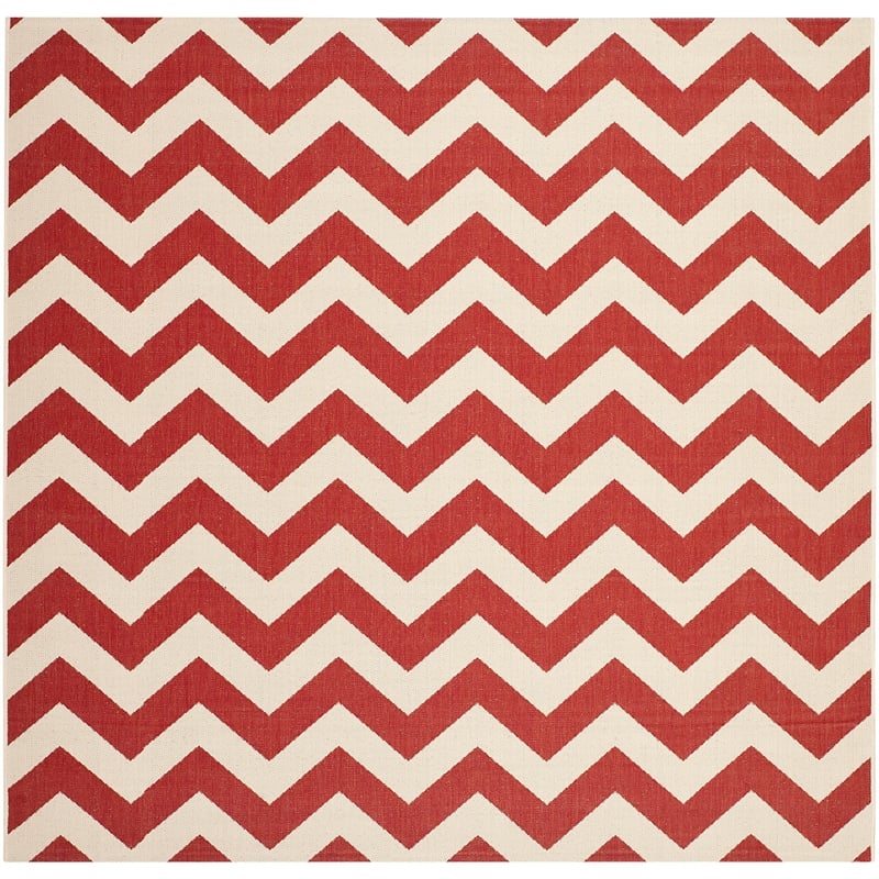 Pemberly Row Red Indoor Outdoor Square 7'10