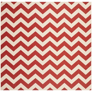 Pemberly Row Red Indoor Outdoor Square 7'10&quot Rug for Any Room