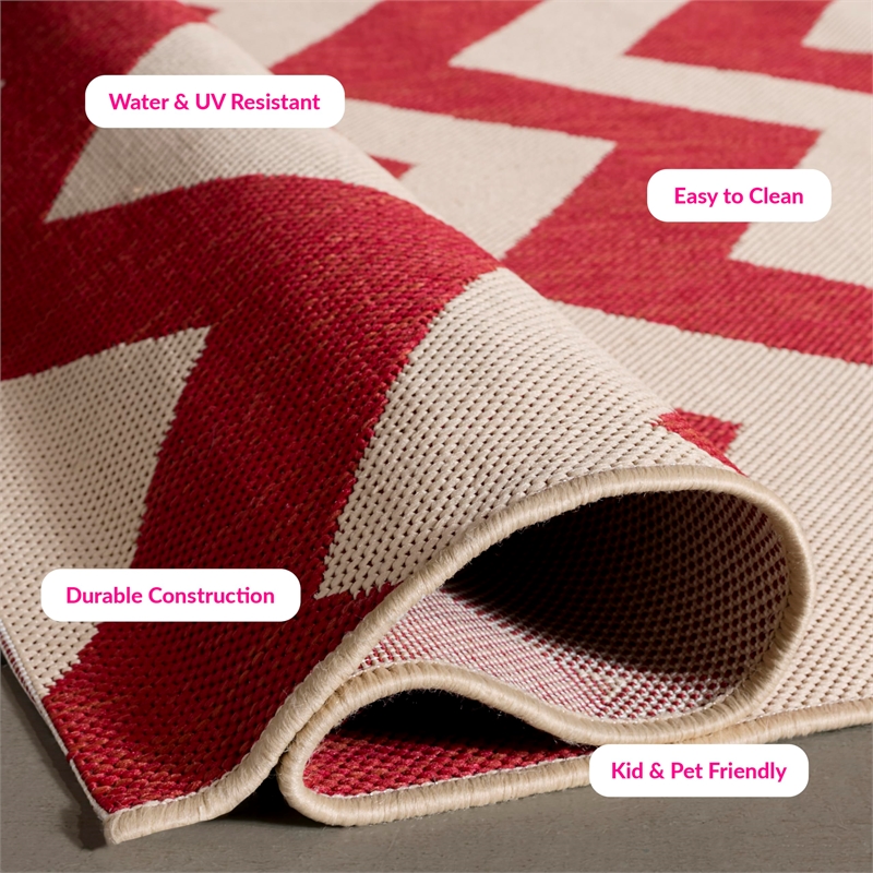 Pemberly Row Red Indoor Outdoor Square 7'10