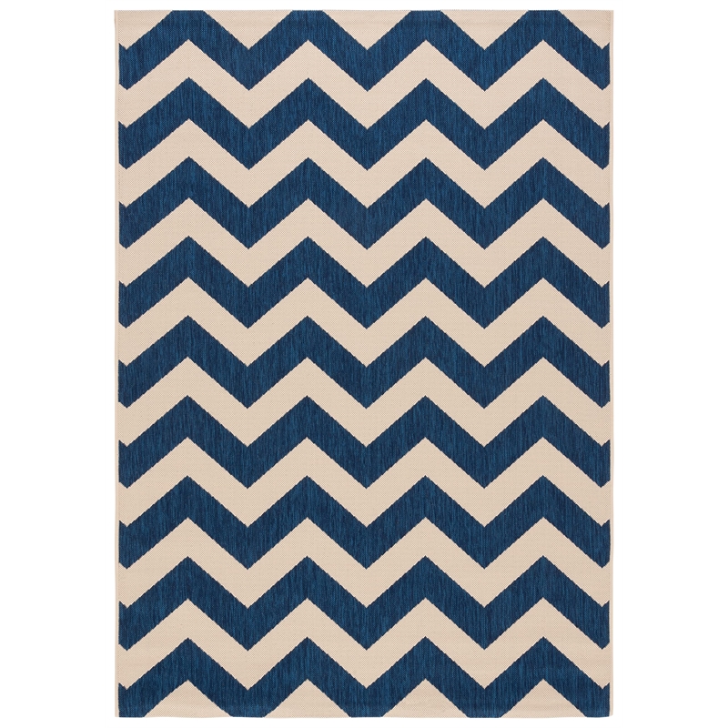 Pemberly Row Navy Indoor Outdoor Area Rug 6'7