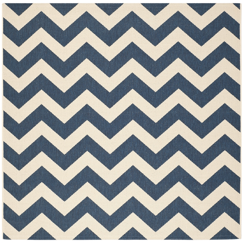 Pemberly Row Navy Indoor Outdoor Square 7'10