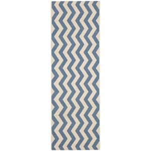 Pemberly Row Blue Indoor Outdoor Runner Rug 2'3&quot x 8' for Any Space