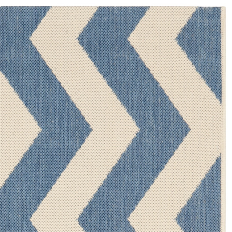 Pemberly Row Blue Indoor Outdoor Runner Rug 2'3