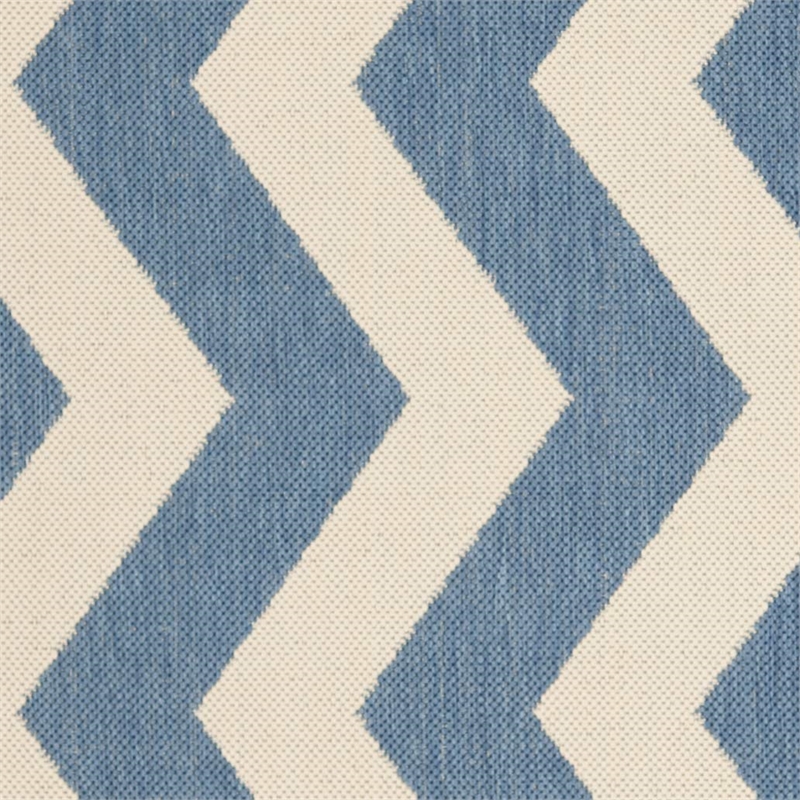 Pemberly Row Contemporary Blue Indoor Outdoor Square 4' Rug for Any Room