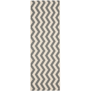 Pemberly Row Grey Indoor Outdoor Runner Rug 2'3&quot x 8' for Home Decor