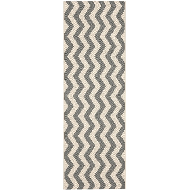 Pemberly Row Grey Indoor Outdoor Runner Rug 2'3