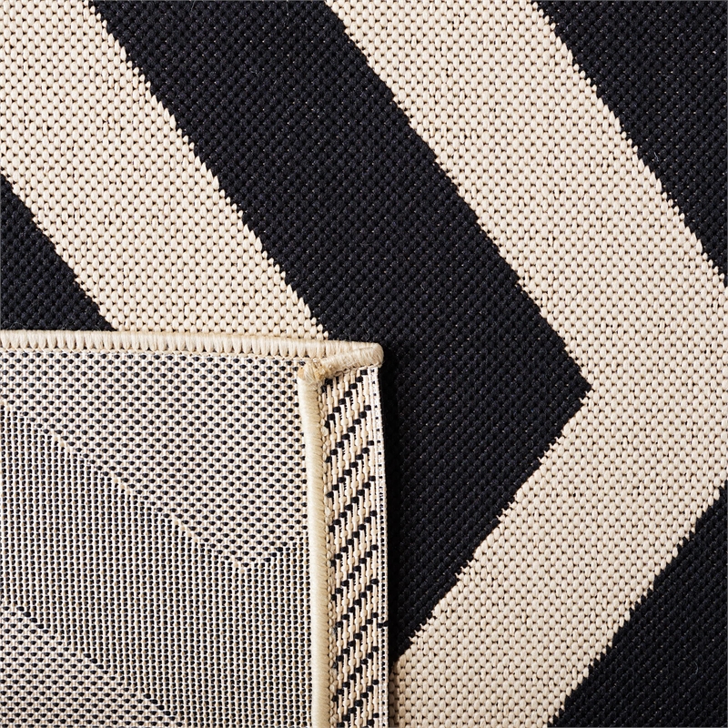 Pemberly Row Black Indoor Outdoor Runner Rug 2'3