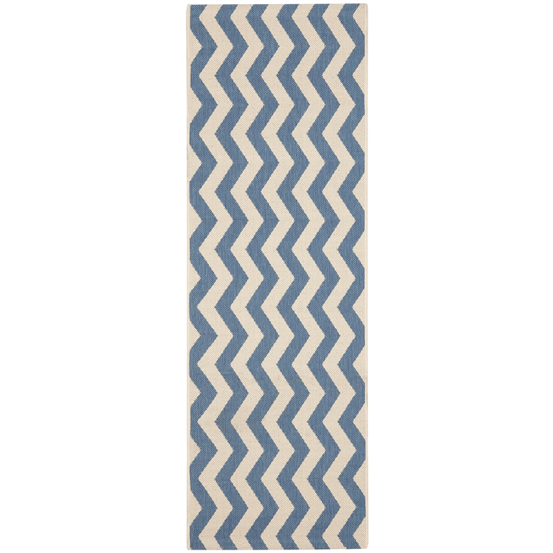 Pemberly Row Black Indoor Outdoor Runner Rug 2'3