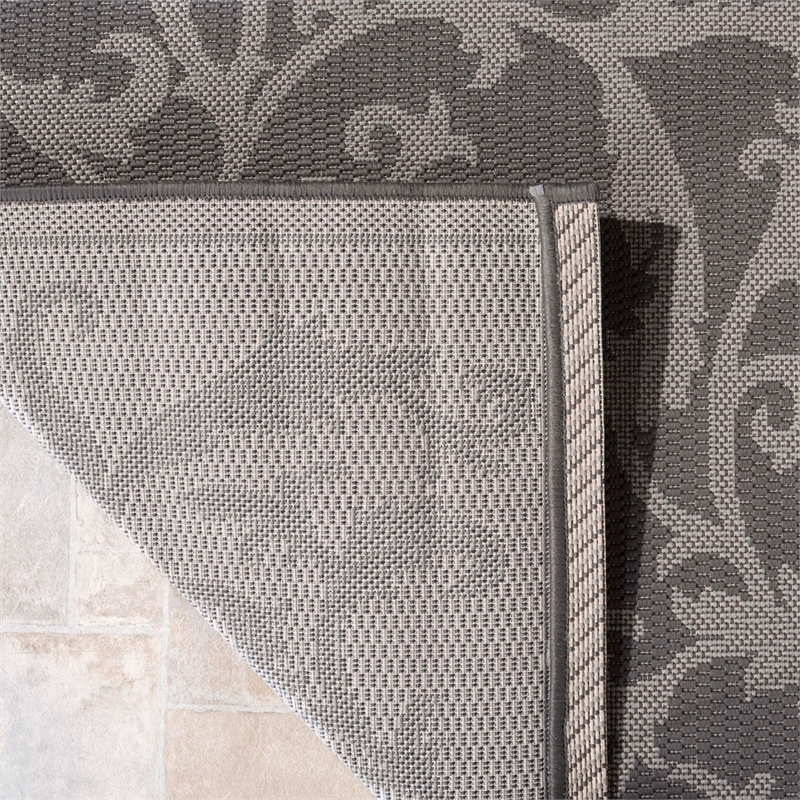 Pemberly Row Anthracite Indoor Outdoor Area Rug 9' x 12' for Home