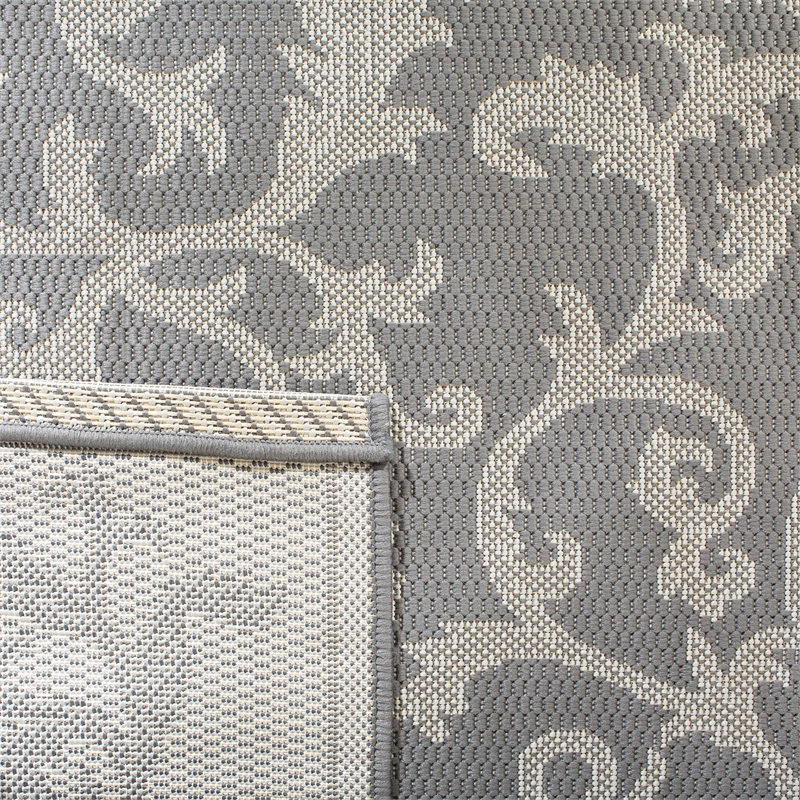 Pemberly Row Anthracite Indoor Outdoor Area Rug 9' x 12' for Home