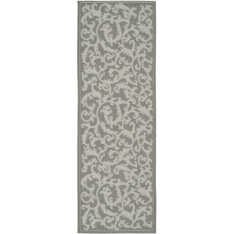 Pemberly Row Anthracite Indoor Outdoor Runner Rug 2'3
