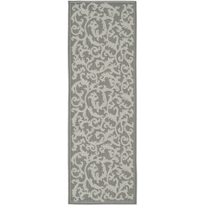 Pemberly Row Anthracite Indoor Outdoor Runner Rug 2'3&quot x 6'7&quot for Home