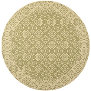 Pemberly Row Green Indoor Outdoor Round 7'10&quot Rug for Home Decor