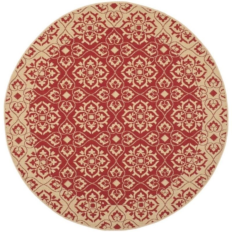 Pemberly Row Red Indoor Outdoor Round 5'3