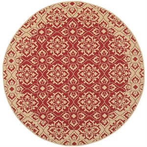 Pemberly Row Red Indoor Outdoor Round 5'3&quot Rug for Any Space