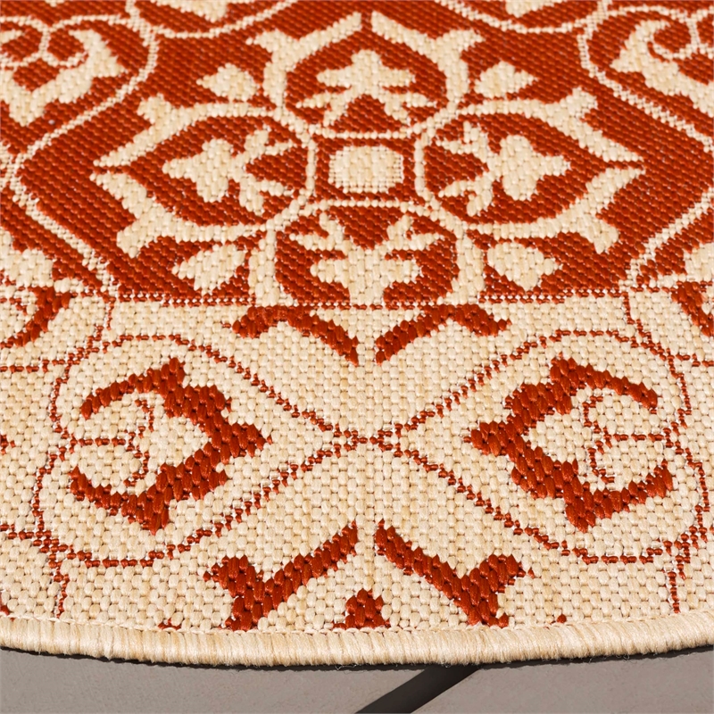 Pemberly Row Red Indoor Outdoor Round 7'10