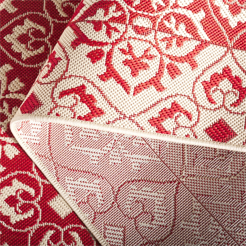 Pemberly Row Red Indoor Outdoor Round 7'10