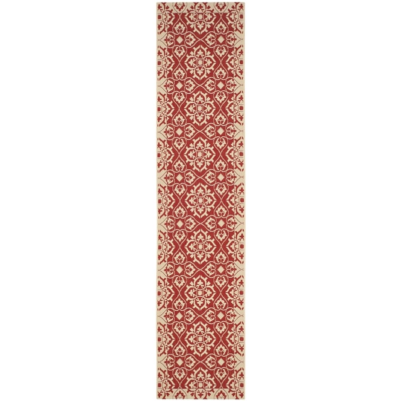 Pemberly Row Contemporary Indoor Outdoor Runner Rug in Red - 2'3