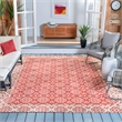 Pemberly Row Contemporary Indoor Outdoor Square Rug in Red - 7'10