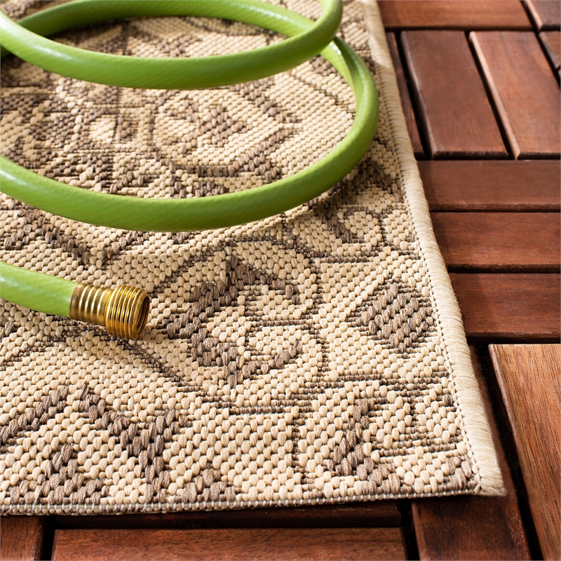 Pemberly Row Contemporary Indoor Outdoor Square Rug in Red - 7'10