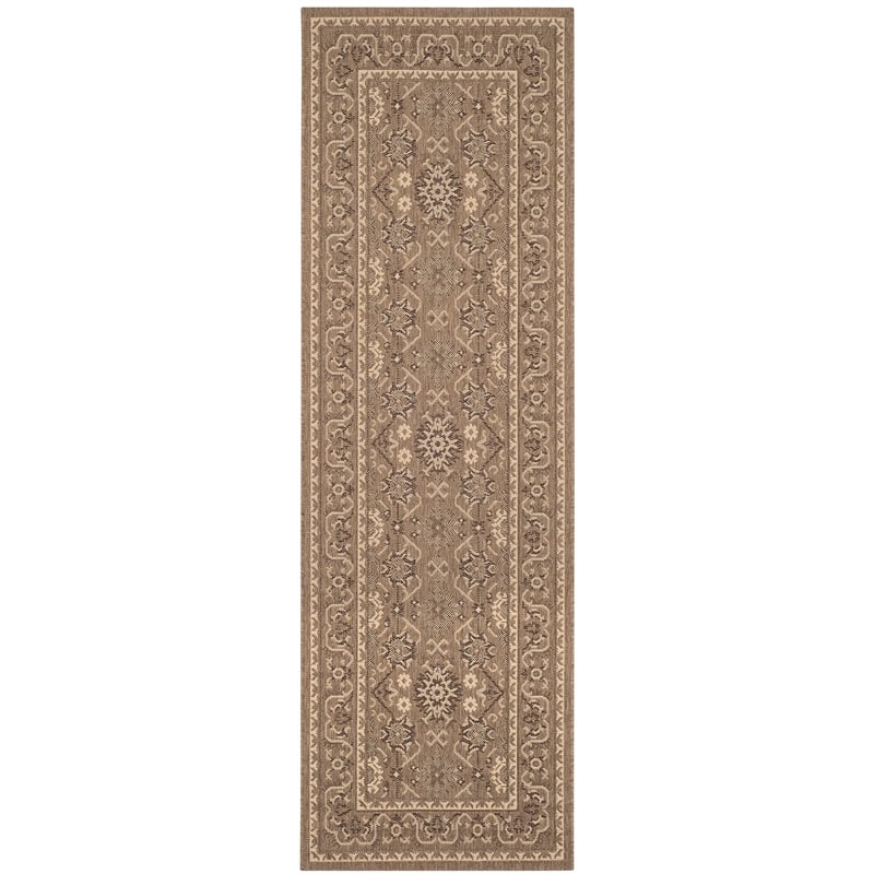 Pemberly Row Indoor Outdoor Runner Rug in Chocolate - 2'7