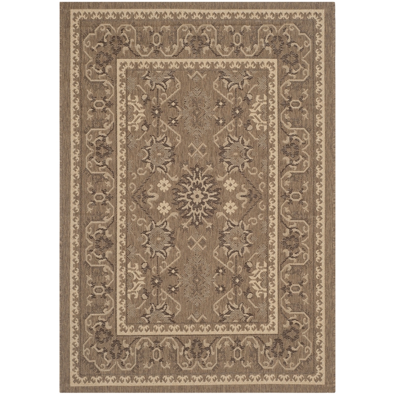 Pemberly Row Contemporary Indoor Outdoor Accent Rug in Brown - 2' x 3'7