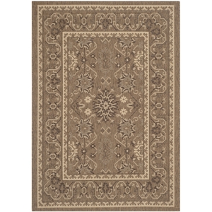 Pemberly Row Contemporary Indoor Outdoor Accent Rug in Brown - 2' x 3'7&quot