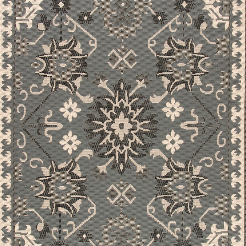Pemberly Row Contemporary Indoor Outdoor Area Rug in Brown - 6'7