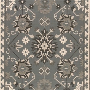 Pemberly Row Contemporary Indoor Outdoor Area Rug in Brown - 6'7&quot x 9'6&quot