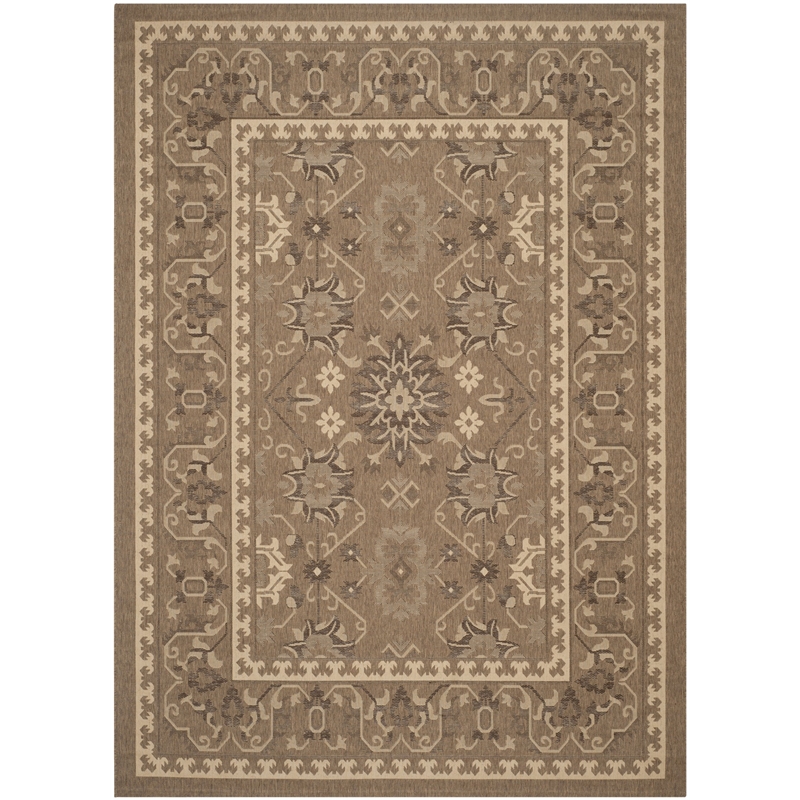 Pemberly Row Contemporary Indoor Outdoor Area Rug in Brown - 8' x 11'