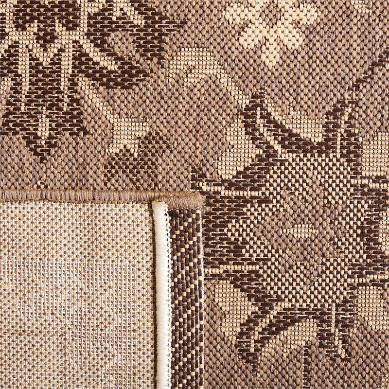 Pemberly Row Contemporary Indoor Outdoor Area Rug in Brown - 8' x 11'