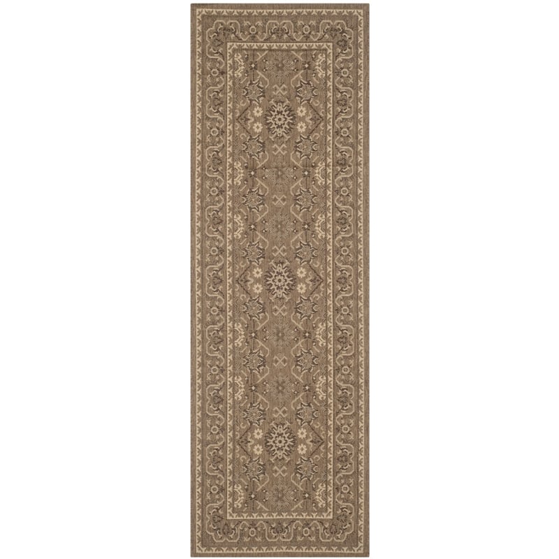 Pemberly Row Indoor Outdoor Runner Rug in Brown - 2'7