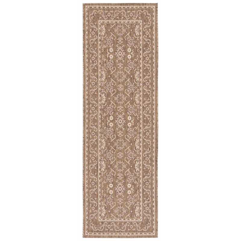 Pemberly Row Indoor Outdoor Runner Rug in Brown - 2'7