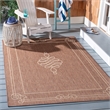 Pemberly Row Indoor Outdoor Area Rug in Chocolate - 4' x 5'7