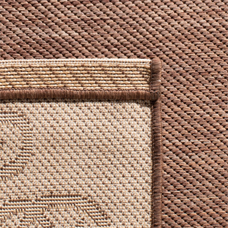 Pemberly Row Indoor Outdoor Runner Rug in Chocolate - 2'3